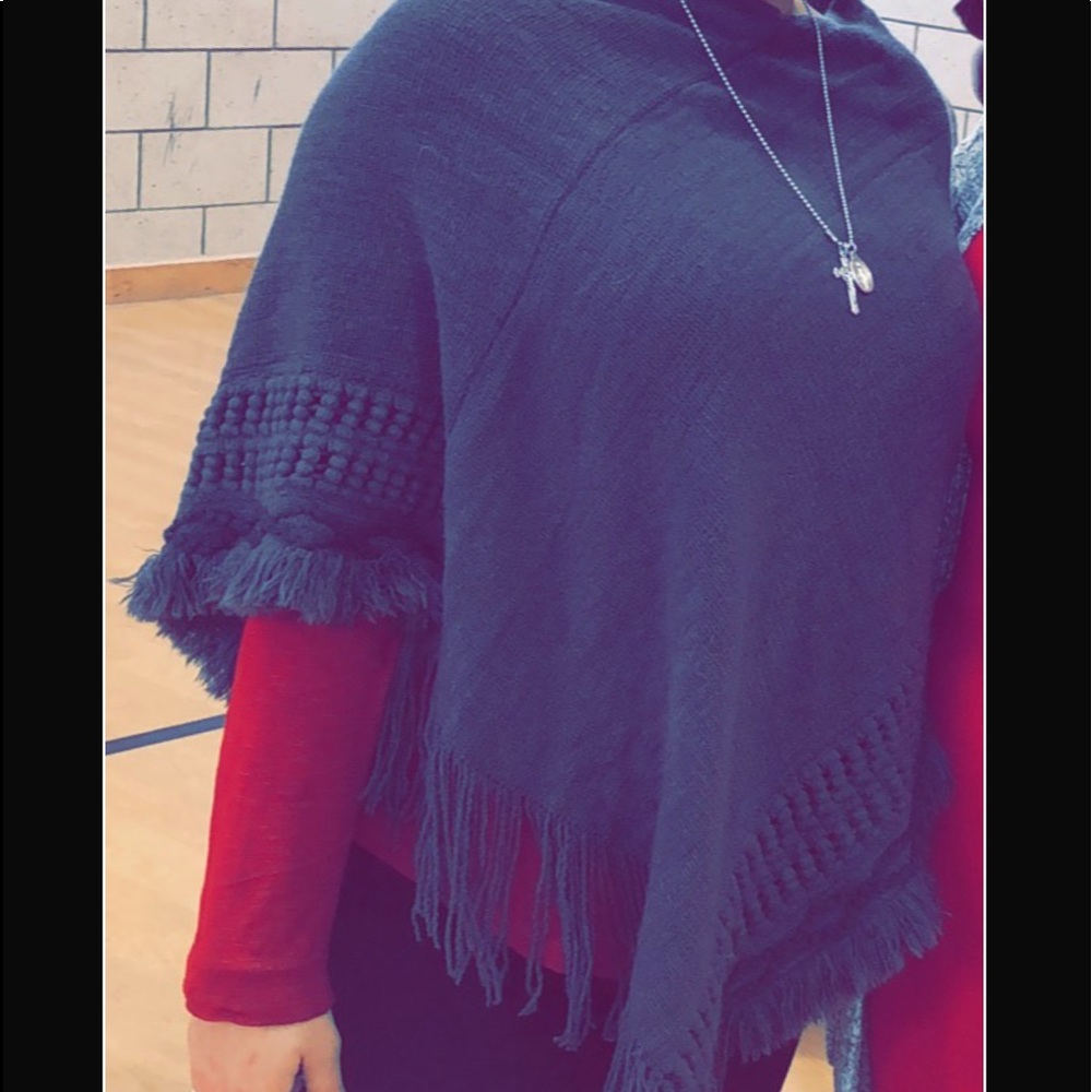 Grey poncho